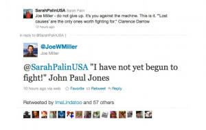 Sarah Palin Calls Joe Miller A Lost Cause, Quotes Scopes Monkey Trial ...