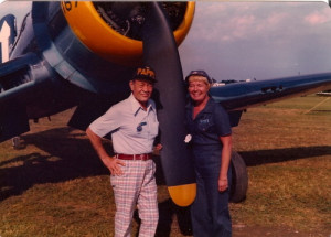 Greg “Pappy” Boyington and Lady Skywriter with the Corsair at ...