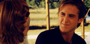 gif, nose, rachel mcadams, ryan gosling, the notebook