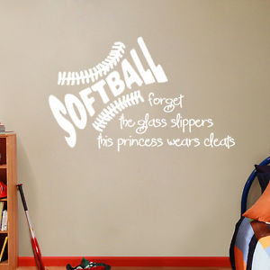 Details about SOFTBALL Wall Decals- Girls Sports Quotes Stickers ...
