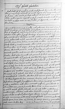 Page from Of Plymouth Plantation