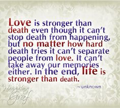 Love trumps death. More