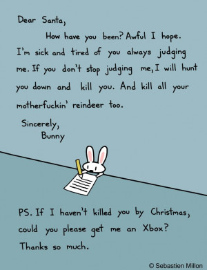 To Santa, Dear Santa, Funny Bunnies, Inappropriate Funny, Agr Santa ...