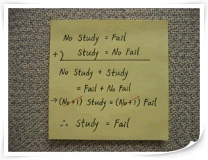 Mathematical Proof that studying is a sure way to fail.