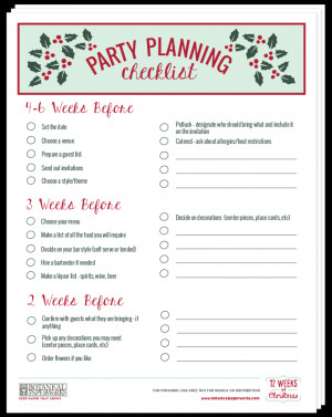 Party Planning Checklist Printable