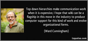 Top down hierarchies make communication work when it is expensive, I ...