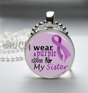 Wear a Purple Ribbon for My Sister Pancreatic Cancer Awareness Resin ...