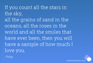 count all the stars in the sky, all the grains of sand in the oceans ...