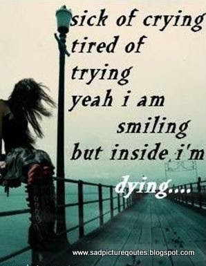 Sick of Crying - Sad Quote with Sad Girl, sad girl, sad quote, sad ...