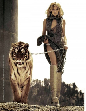 post apocalyptic woman with tiger