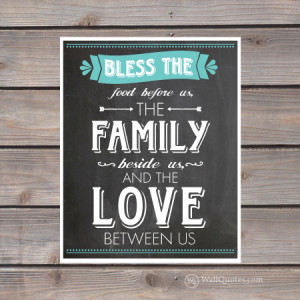 Bless The Food Family Love Chalkboard Wall Quotes™ Giclée Art Print