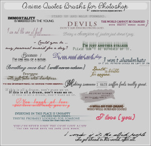 Anime quotes brushes for Photoshop by cherish-romance