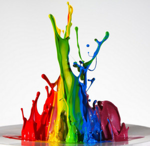 art, color, cool, paint, photography, rainbow, slow motion, speakers ...