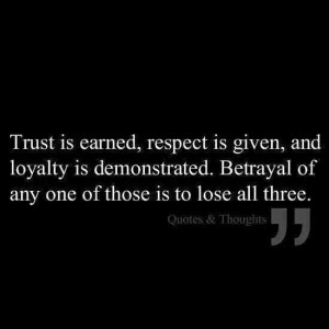 Trust respect loyalty