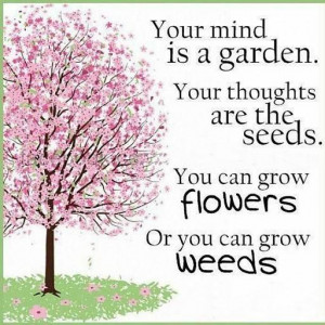 ... thoughts are the seeds. you can grow flowers or you can grow weeds