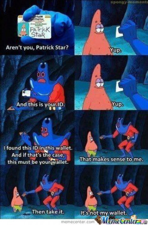 Patrick Star Wallet Meme... by StarBladeBuster