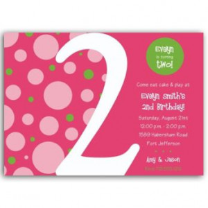 Birthday Bubbles Pink Green Second Party Invitations