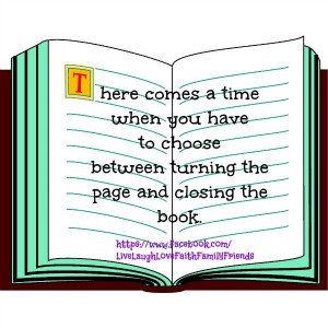 turning the page or closing the book