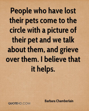 People who have lost their pets come to the circle with a picture of ...