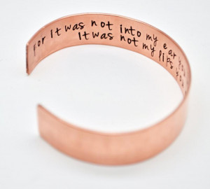 Copper Cuff Bracelet, Personalized Quote Bracelet, Hand Stamped ...