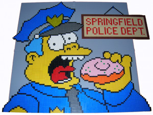 Simpsons Chief Wiggum mosaic - finished at last!