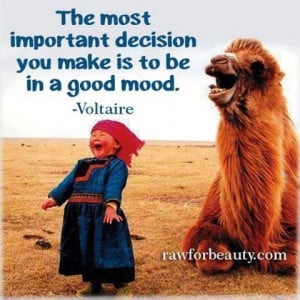 ... most important decision you make is to be in a good mood. -Voltaire