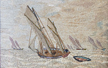 Embroidery by John Craske depicting the Norfolk coast