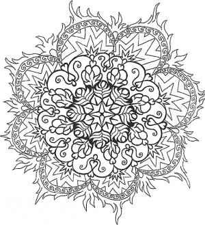 Mandala Symbole Flammes - Mandala à colorier