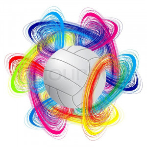 Volleyball ball on color background as the concept of an international ...