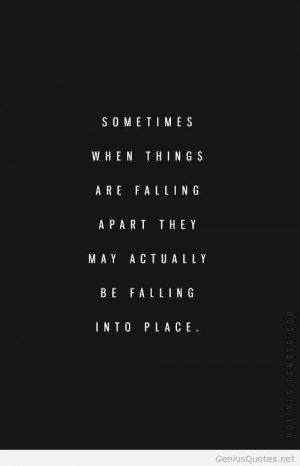 Falling apart into place