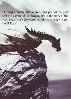 and the impelling part of the story isn't the slaying of the dragon ...