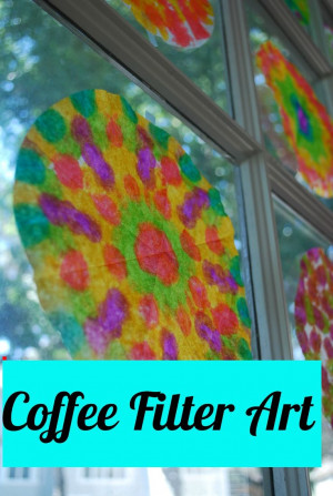 Easy Craft: Tye-dye Coffee Filters! fold up the coffee filters and the ...