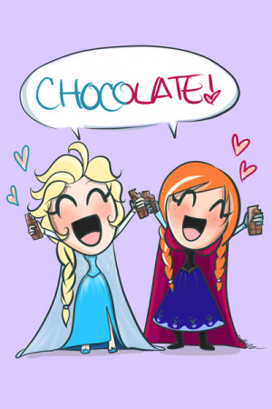 Frozen- Elsa and Anna Chocolate fan!! Art Print
