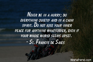 ... inner peace for anything whatsoever, even if your whole world seems