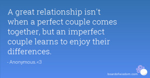 ... couple comes together, but an imperfect couple learns to enjoy their