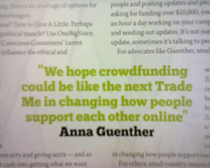 ... into the fray anna was pretty stoked with her very own pull quote