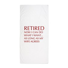 retired-now-I-can-do-opt-red Beach Towel for