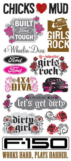 Ford Girl Sayings Stickers - ford girl at