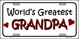 World's Greatest Grandpa Novelty License Plate