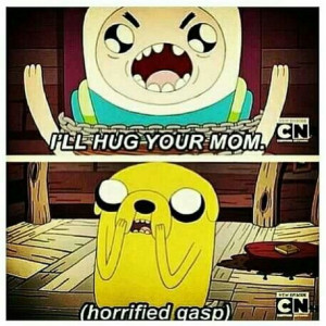 Finn Hits Below The Belt Hugging Jake’s Mom On Adventure Time