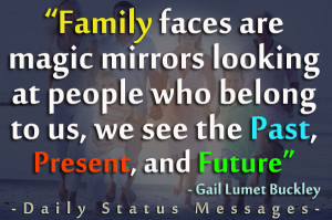 Family faces are magic mirrors, looking at people who belong to us, we ...