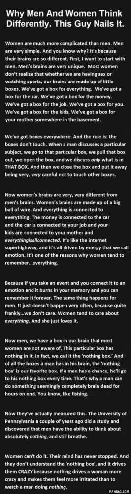 Why Women and Men think differently.
