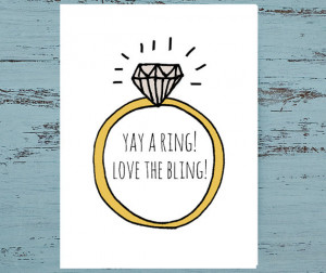 Engagement Card, Congratulations, Funny, Bling