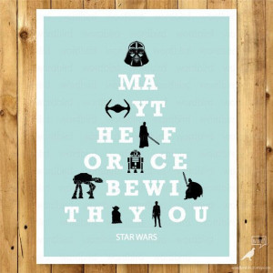 Star Wars Eye Chart May The Force Be With You, Art Print Poster movie ...