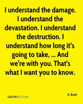 understand the damage. I understand the devastation. I understand ...