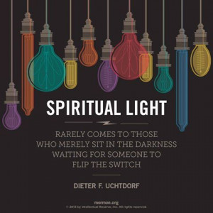 Colored light bulbs | LDS quote