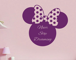 ... Quote Never Stop Dreaming Girl Boy Kids Nursery Baby Room Decor KT78