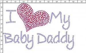 crf002 i love my baby daddy rhinestone transfer i love my baby daddy r ...
