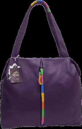 BRUNO ROSSI Italian Designer Shoulder Bag Handbag in Purple Leather