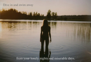 away, days, dive, lonely, miserable, nights, owl city, swim